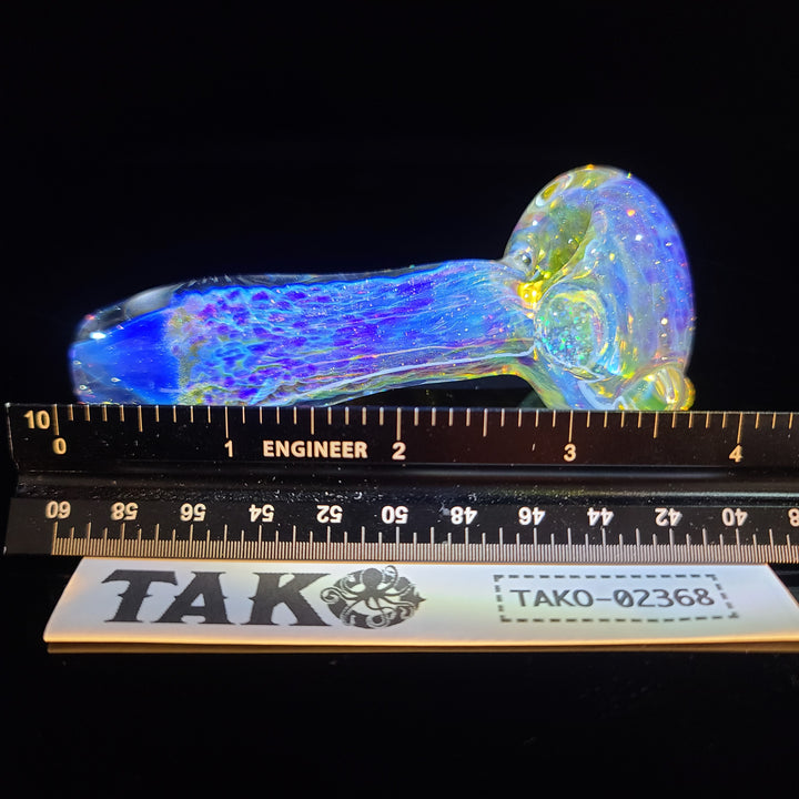 Large Purple Ghost Pipe with Crushed Opal Marble Glass Pipe Tako Glass   