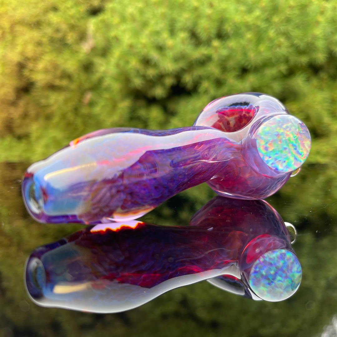 Purple Plasma Pipe with Huge Opal Coin Glass Pipe Tako Glass   