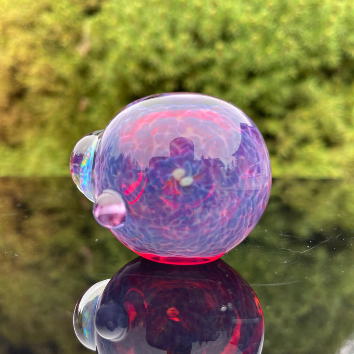 Purple Plasma Pipe with Huge Opal Coin Glass Pipe Tako Glass   