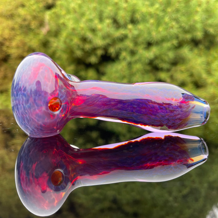 Purple Plasma Pipe with Huge Opal Coin Glass Pipe Tako Glass   