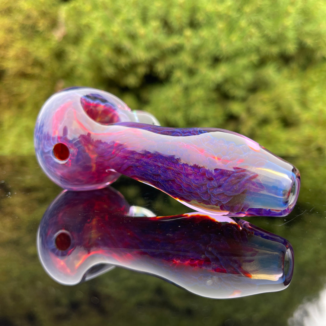 Purple Plasma Pipe with Huge Opal Coin Glass Pipe Tako Glass   