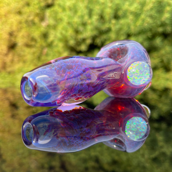 Purple Plasma Pipe with Opal Coin Glass Pipe Tako Glass   