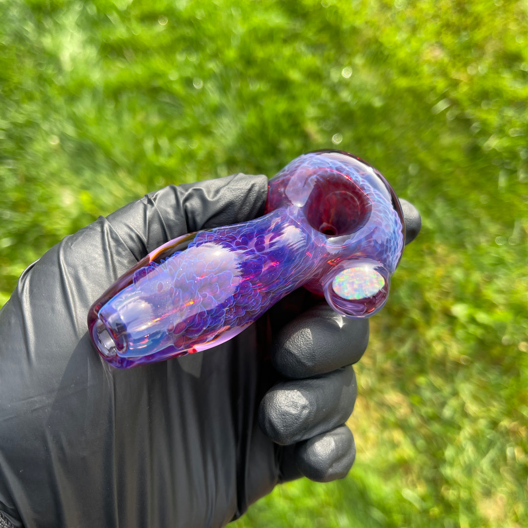 Purple Plasma Pipe with Opal Coin Glass Pipe Tako Glass   