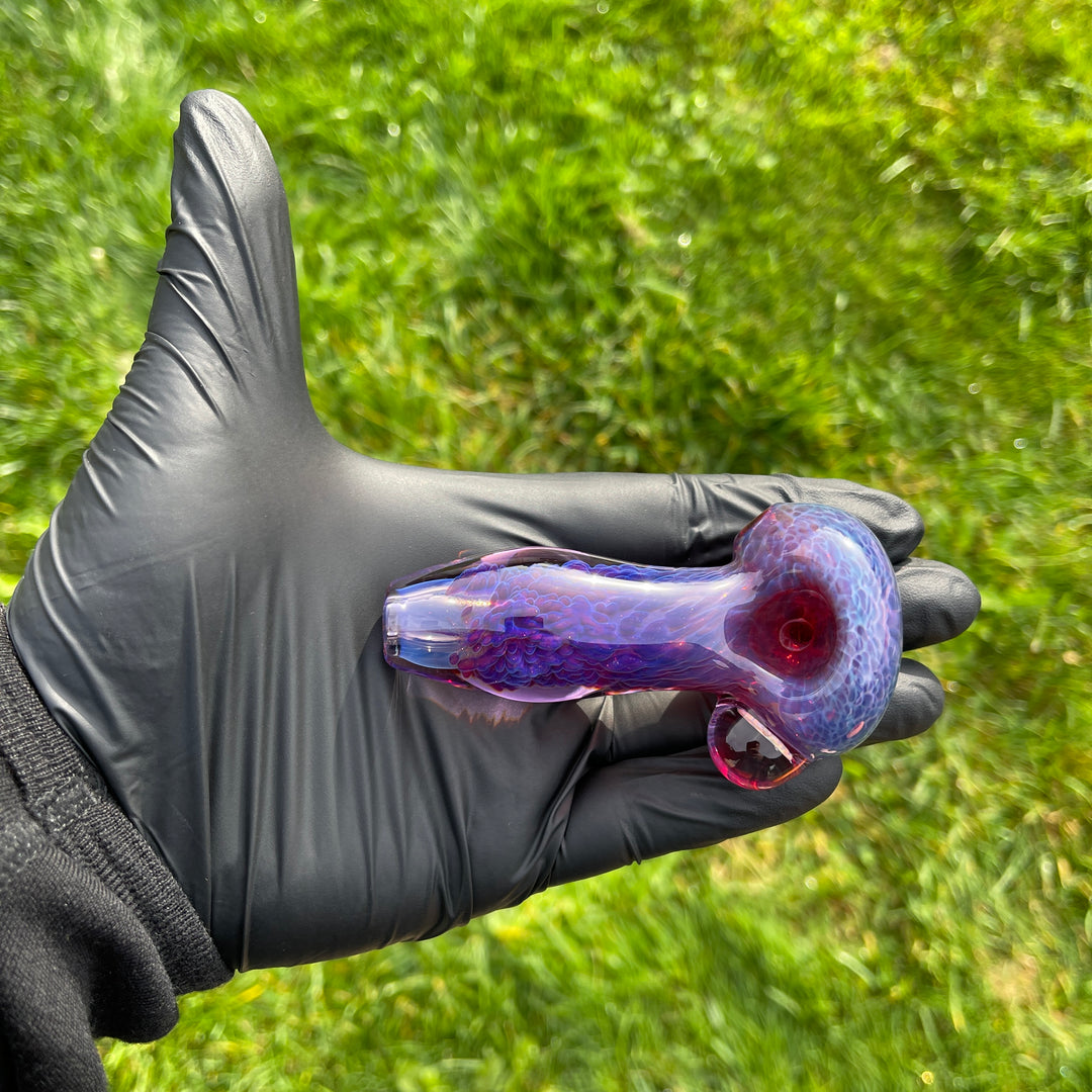 Purple Plasma Pipe with Opal Coin Glass Pipe Tako Glass   