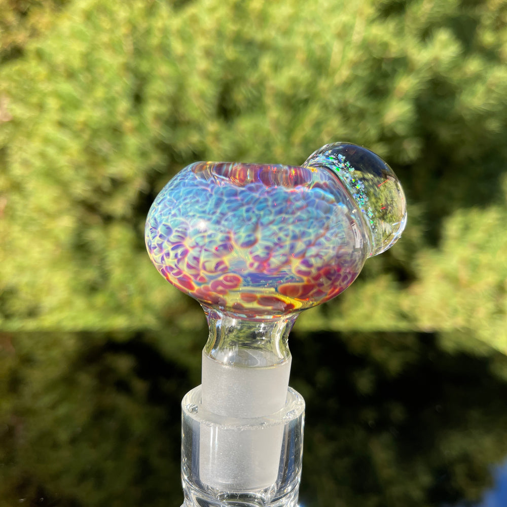 18 mm Purple Nebula Pull Slide with Crushed Opal Marble Accessory Tako Glass   