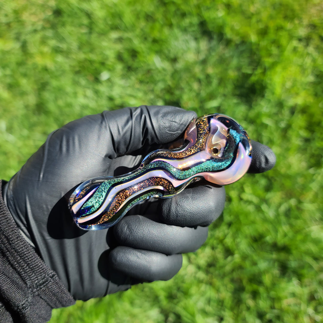 Fumed Dichro Twist Spoon Glass Pipe Tiny Mike   