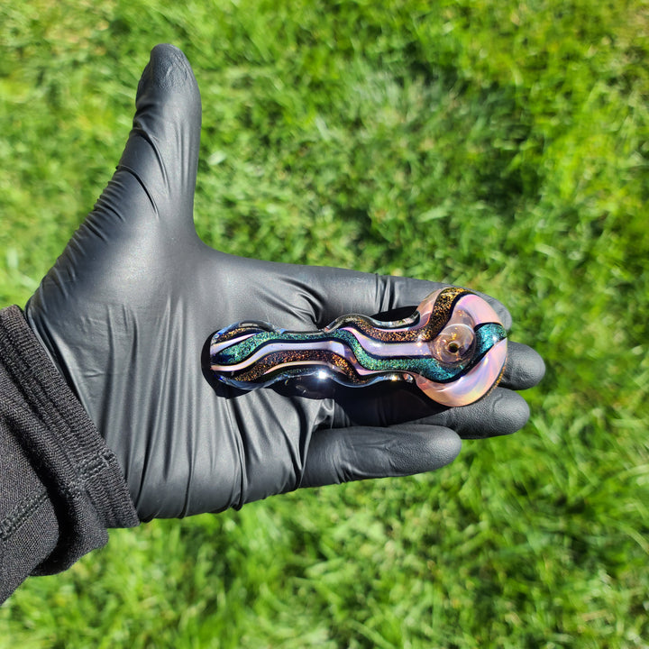 Fumed Dichro Twist Spoon Glass Pipe Tiny Mike   