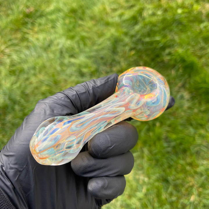 Large Ghost Flame Pipe Glass Pipe Tiny Mike   