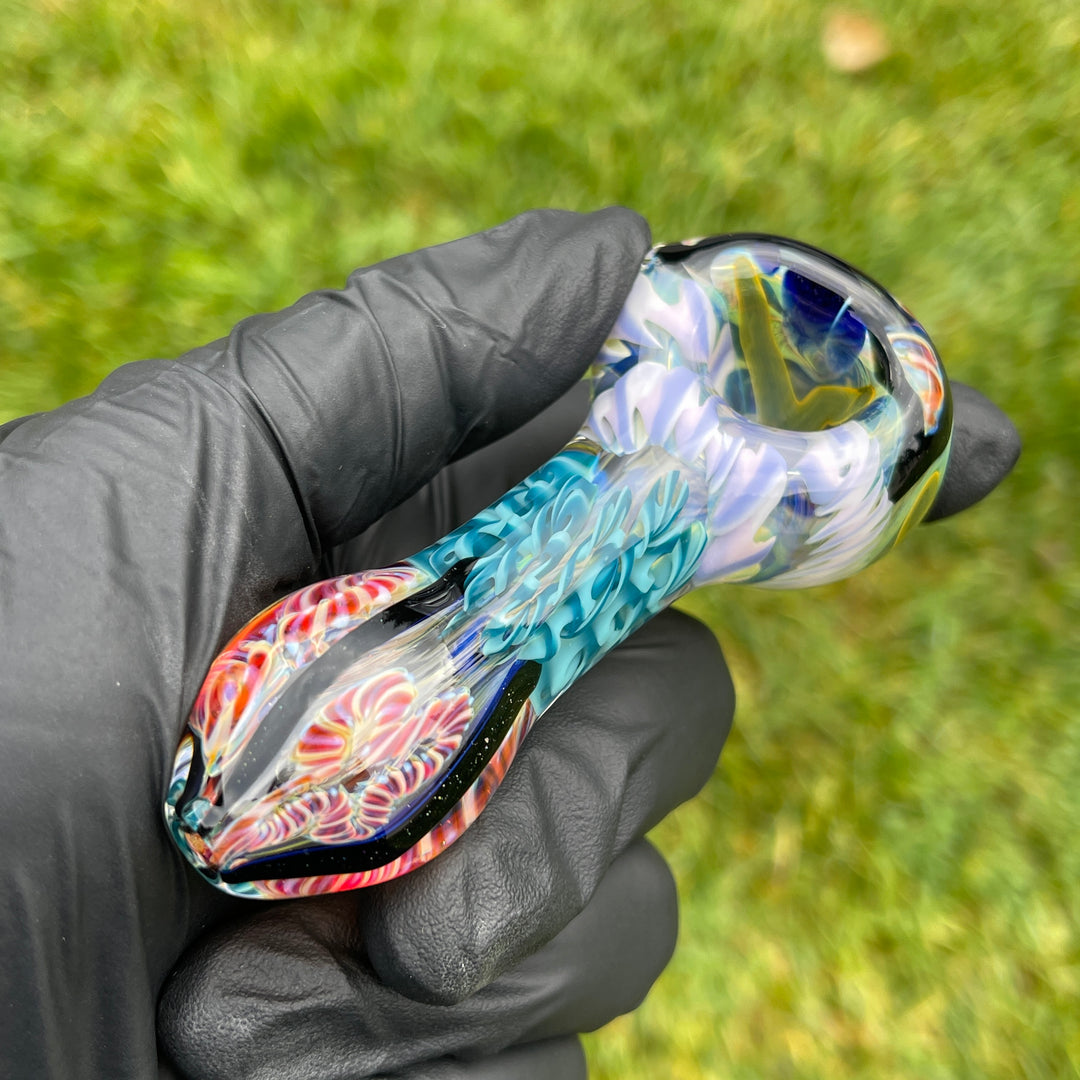 Color Inside Out Spoon Glass Pipe Tiny Mike   