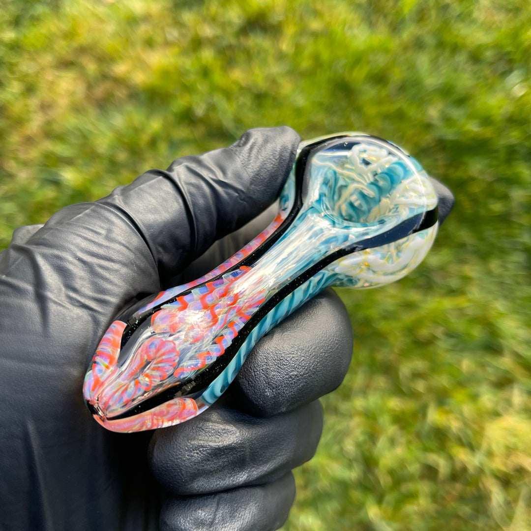 Color Inside Out Spoon Glass Pipe Tiny Mike   