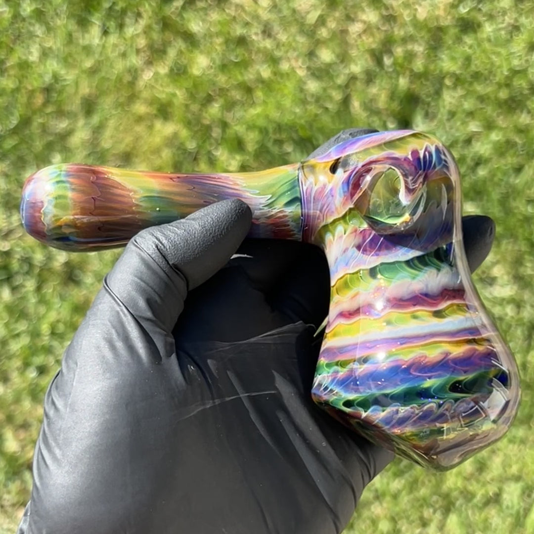 Purple Tie Dye Hammer Bubbler Glass Pipe Jedi Glassworks