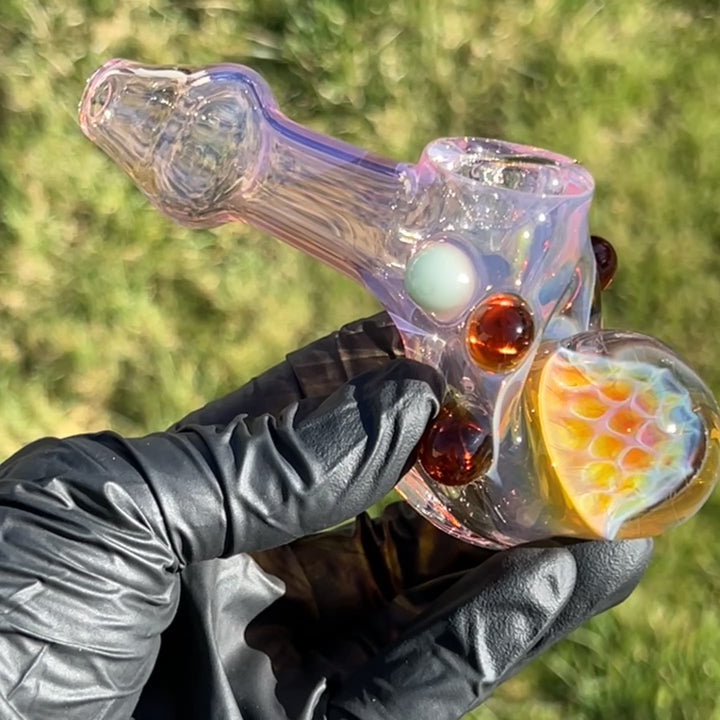 Fumed Honeycomb Hammer Glass Pipe Catfish Glass