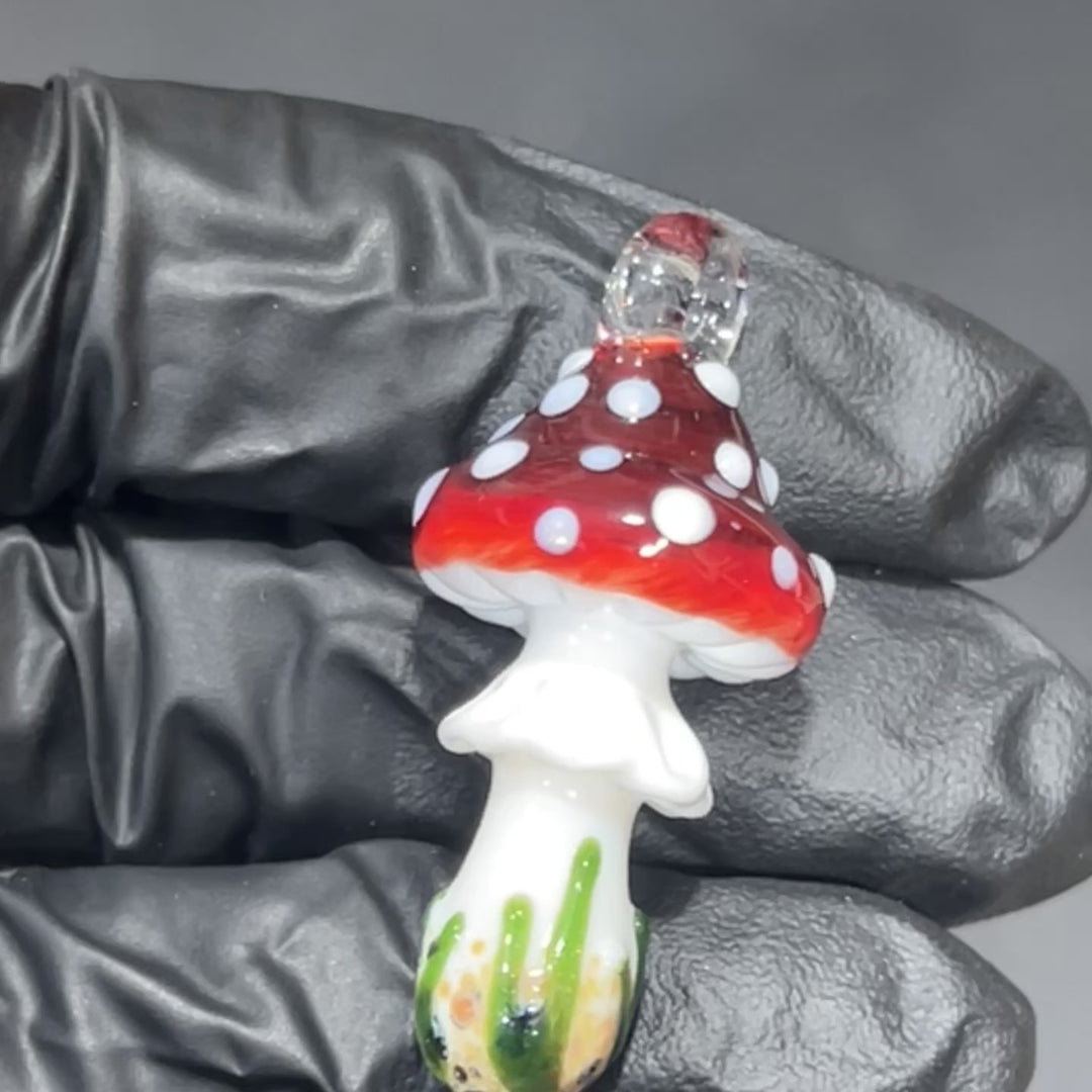 Small Mushroom Pendant Jewelry Beezy Glass