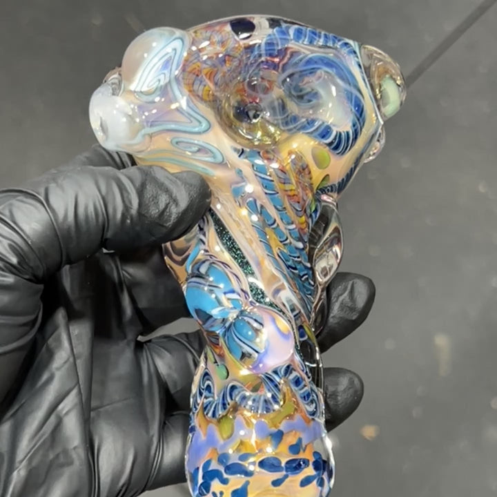 Thick and Twisted Wig Wag Pipe Glass Pipe Molten Imagination