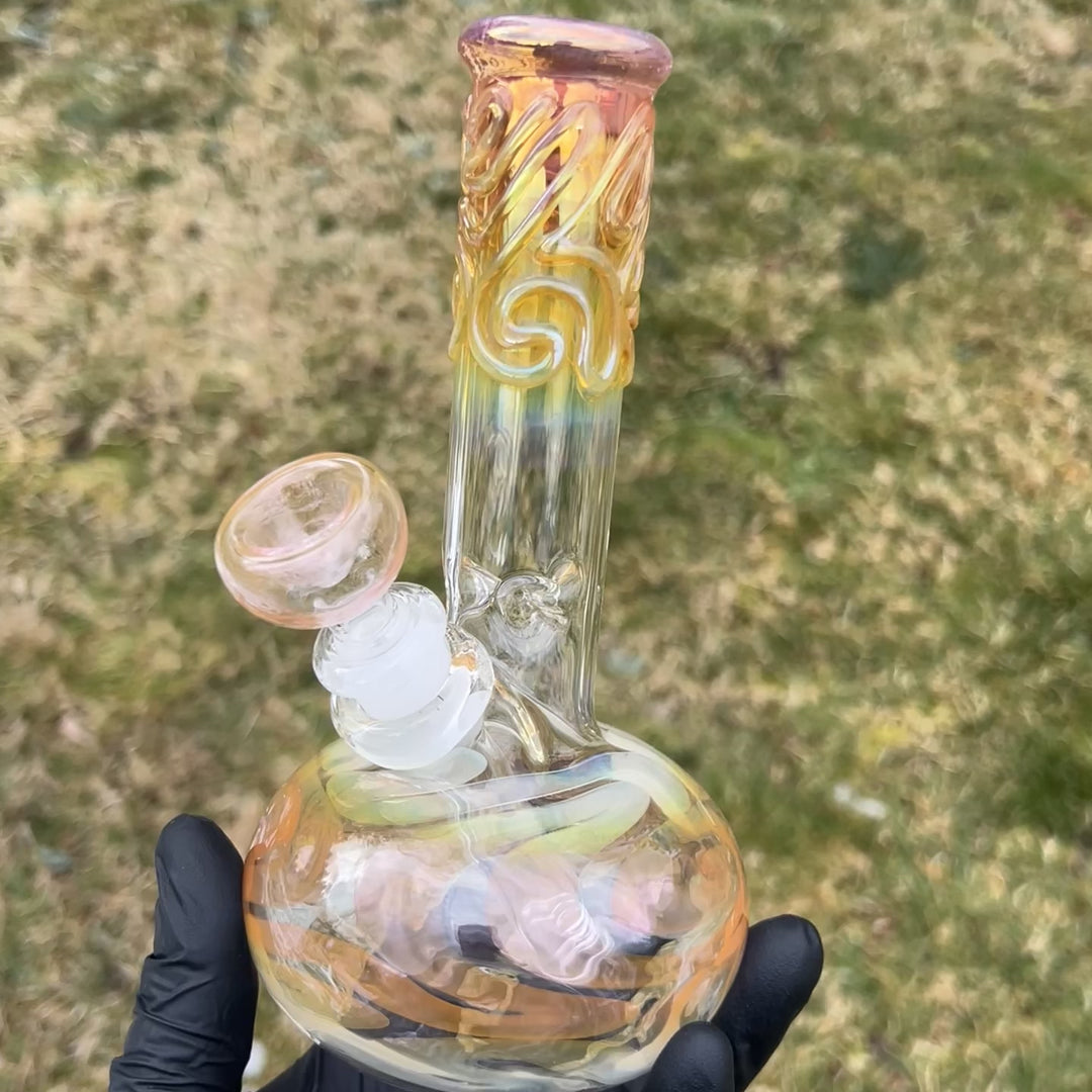 8" Fumed Bubble Bong Glass Pipe Mary Jane's Glass