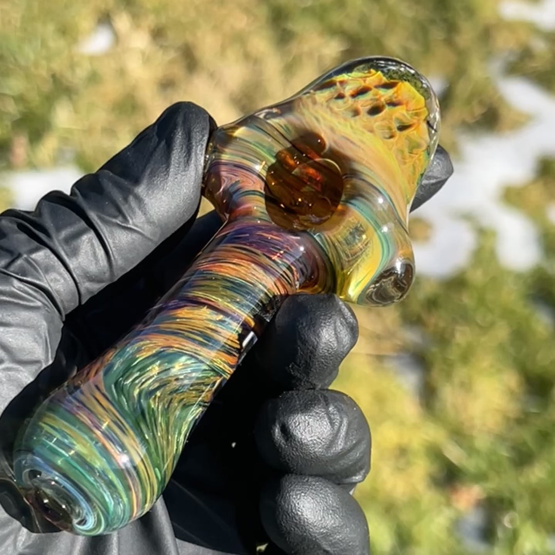 Irish Twist Alien Brain Honeycomb Pipe Glass Pipe Plug a Nug