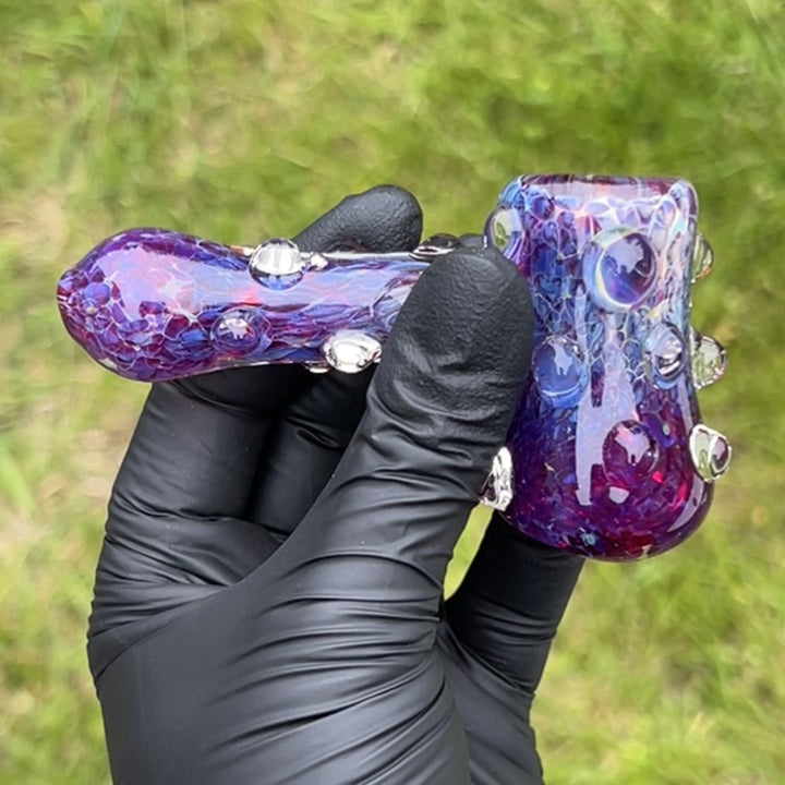 Purple Marble Hammer Glass Pipe TG