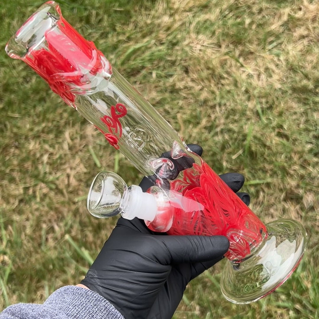 9.5" Swirl Straight Bong Glass Pipe Mary Jane's Glass