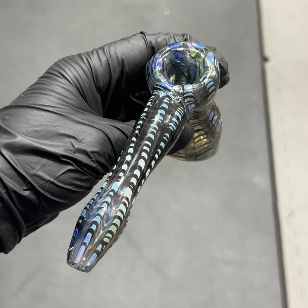 Fumed Color Rake Hammer Bubbler Glass Pipe Mary Jane's Glass