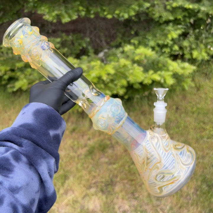 50x5 16" Ripple Fume Beaker Bong Glass Pipe TG