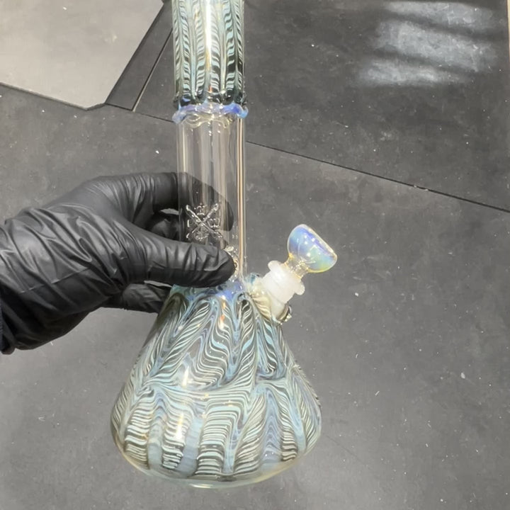 10.5" Color Rake Beaker Bong Glass Pipe Mary Jane's Glass