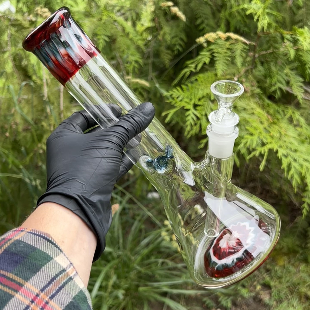 Glass Berry Cupcake 11" Beaker Bong Glass Pipe Glass Berry Cupcake