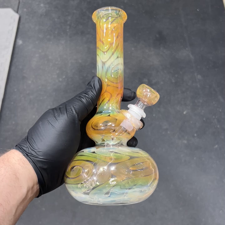 9.5" Fumed Double Bubble Bong Glass Pipe Mary Jane's Glass