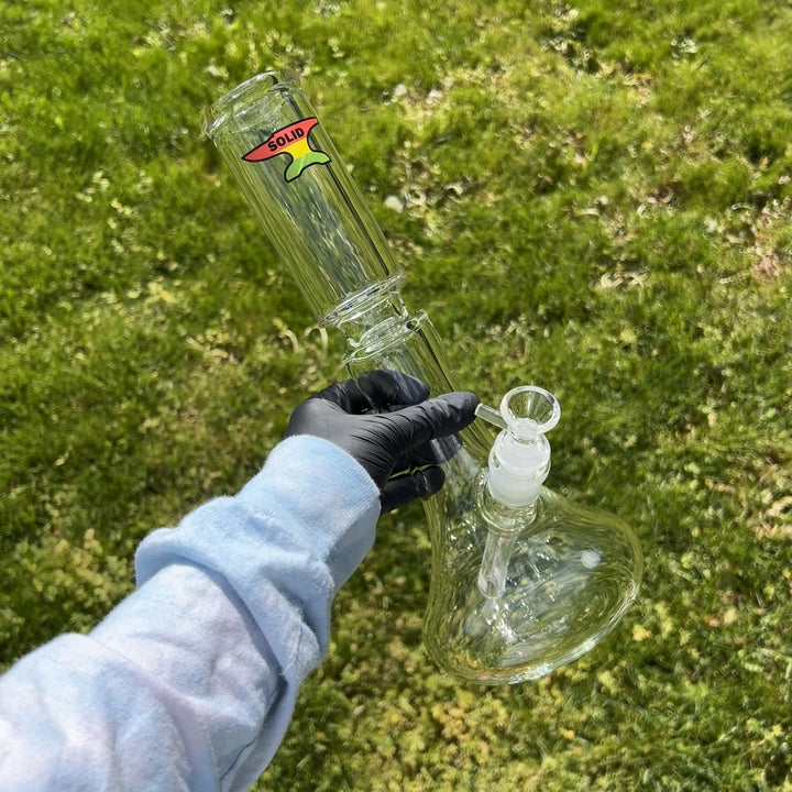 Solid Glass 12" Beaker Bong + Pullslide Combo