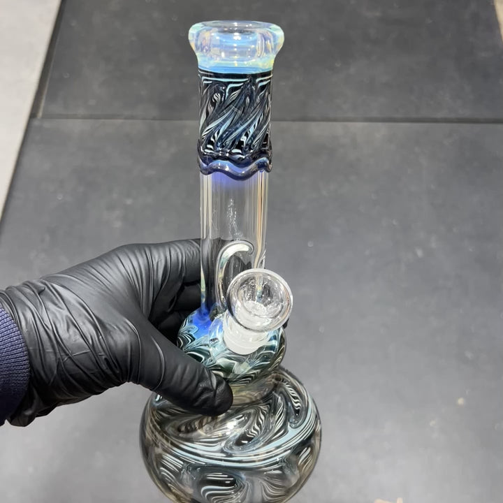 9" Double Bubble Color Rake Bong Glass Pipe Mary Jane's Glass