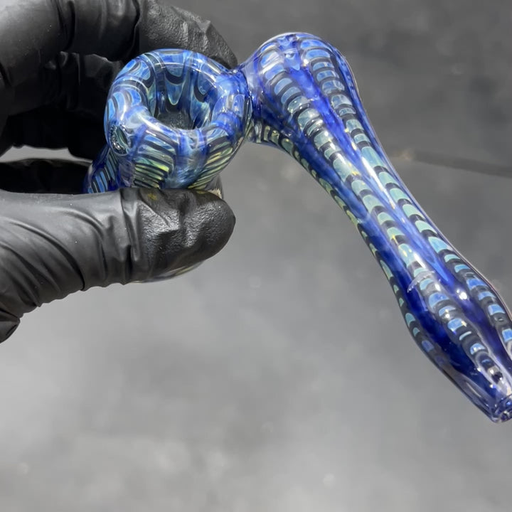 Fumed Color Rake Sidecar Bubbler Glass Pipe Mary Jane's Glass