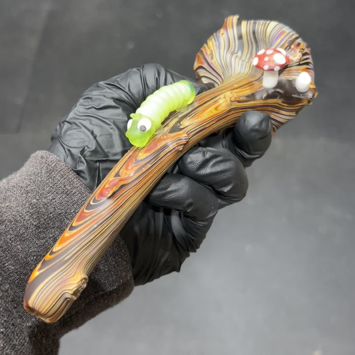 Wood Grain Caterpillar Gandalf Pipe Glass Pipe Wazoo Glass