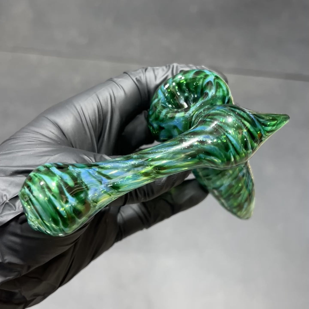 Experimental Green Sidecar Bubbler Glass Pipe Jedi Glassworks