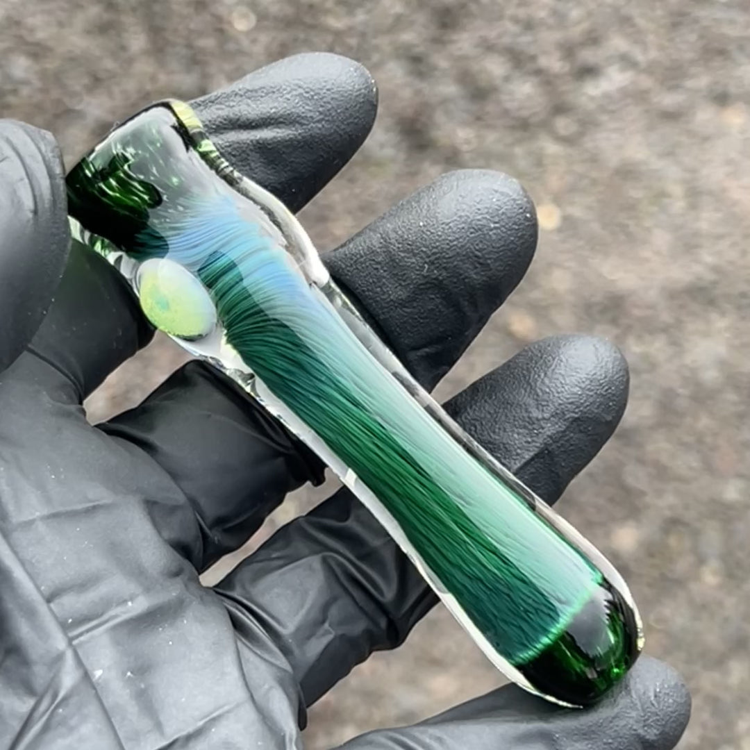 Thick Exp Green Chillum Glass Pipe Chuck Glass