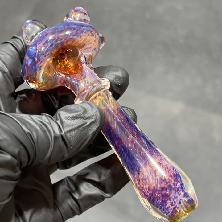 Purple Magic Marbled Spoon Glass Pipe Beezy Glass