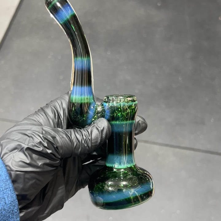 Thick Exp Green Sherlock Bubbler Glass Pipe Chuck Glass