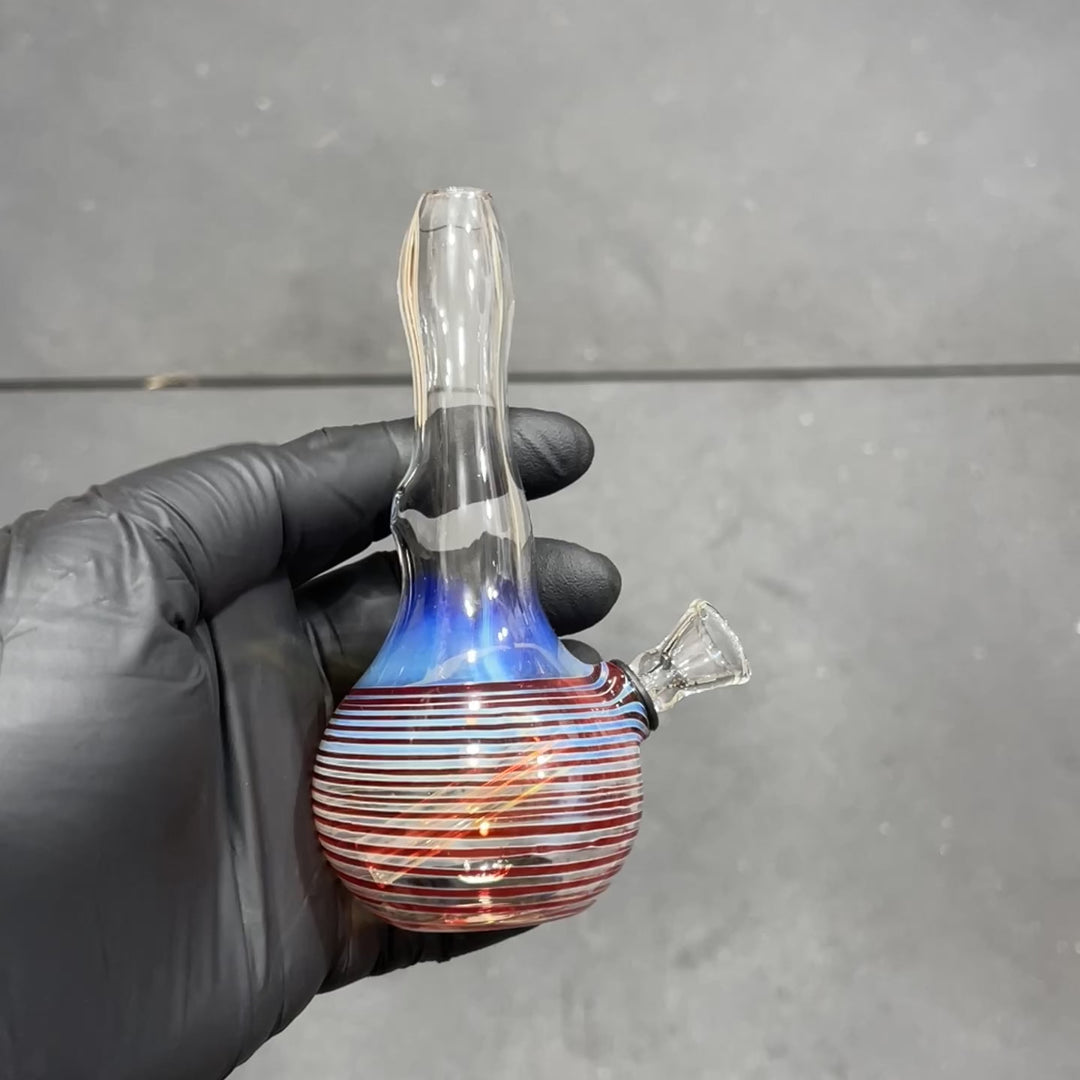 5" Fumed Color Rake Mini Bong Glass Pipe Mary Jane's Glass