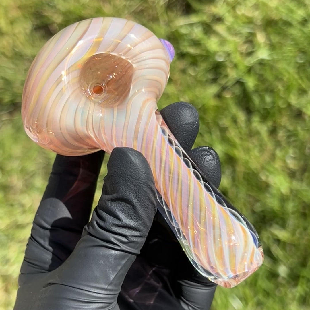 Thick Fume Pipe Pink Slyme Marble Glass Pipe Chuck Glass