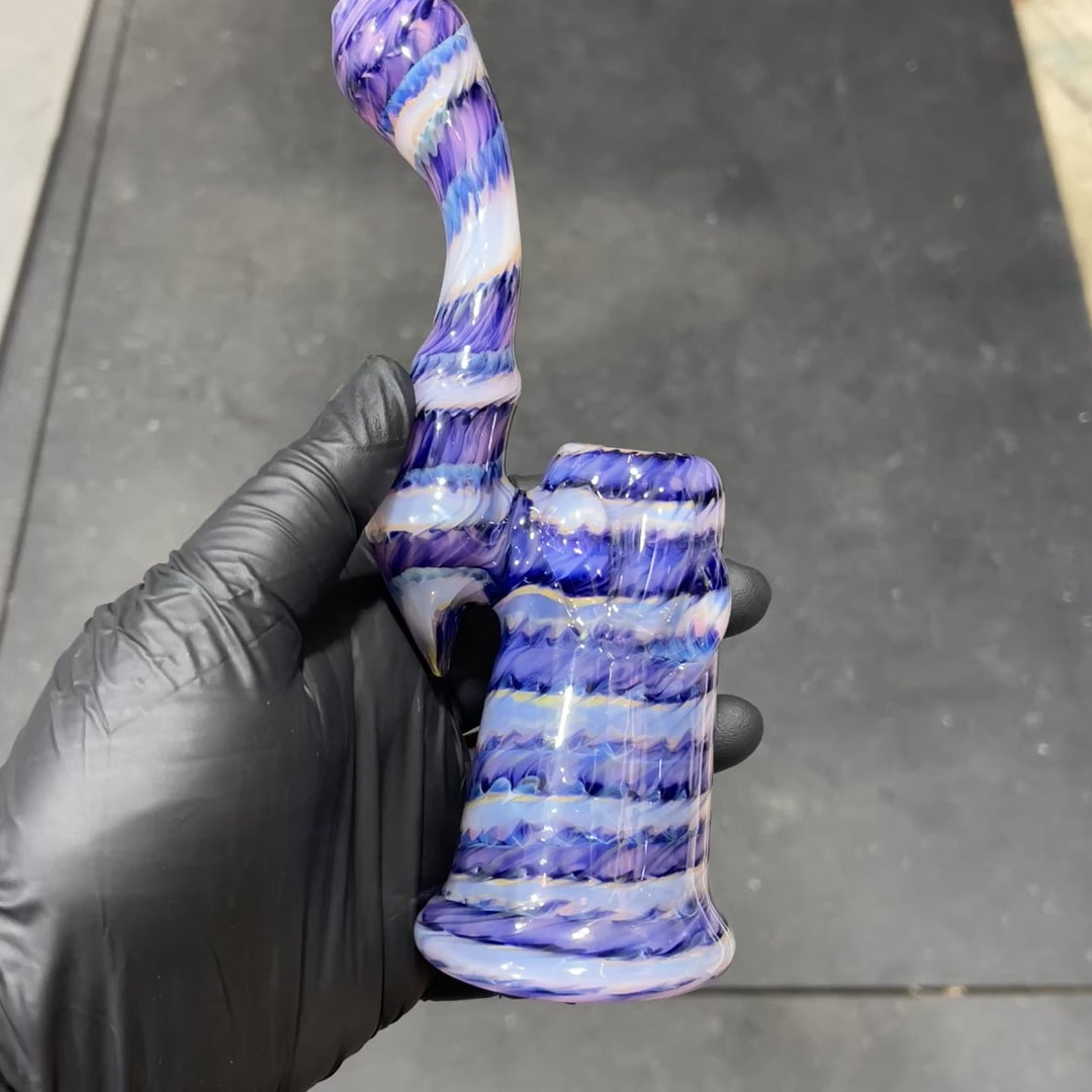 Cheshire Purple Sherlock Bubbler Glass Pipe Jedi Glassworks