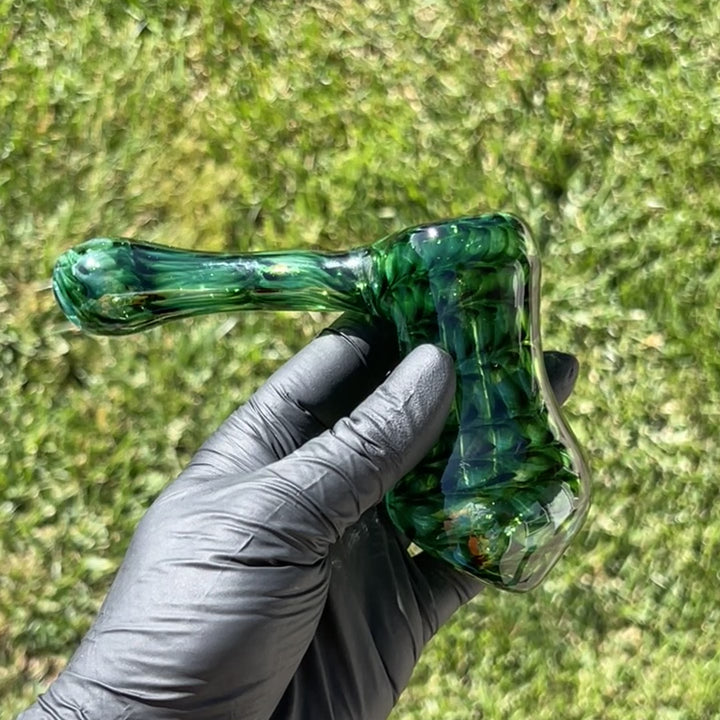 Experimental Green Hammer Bubbler Glass Pipe Jedi Glassworks