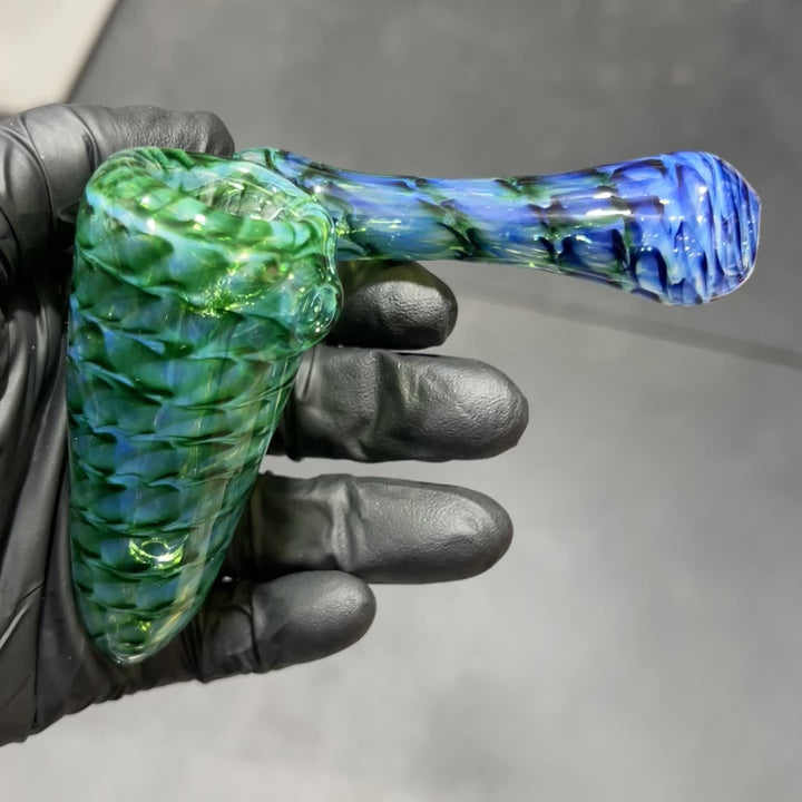 Experimental Green Sidecar Bubbler Glass Pipe Jedi Glassworks