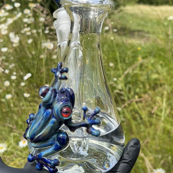 10" Purple Sable Frog Bong Glass Pipe Tako Glass