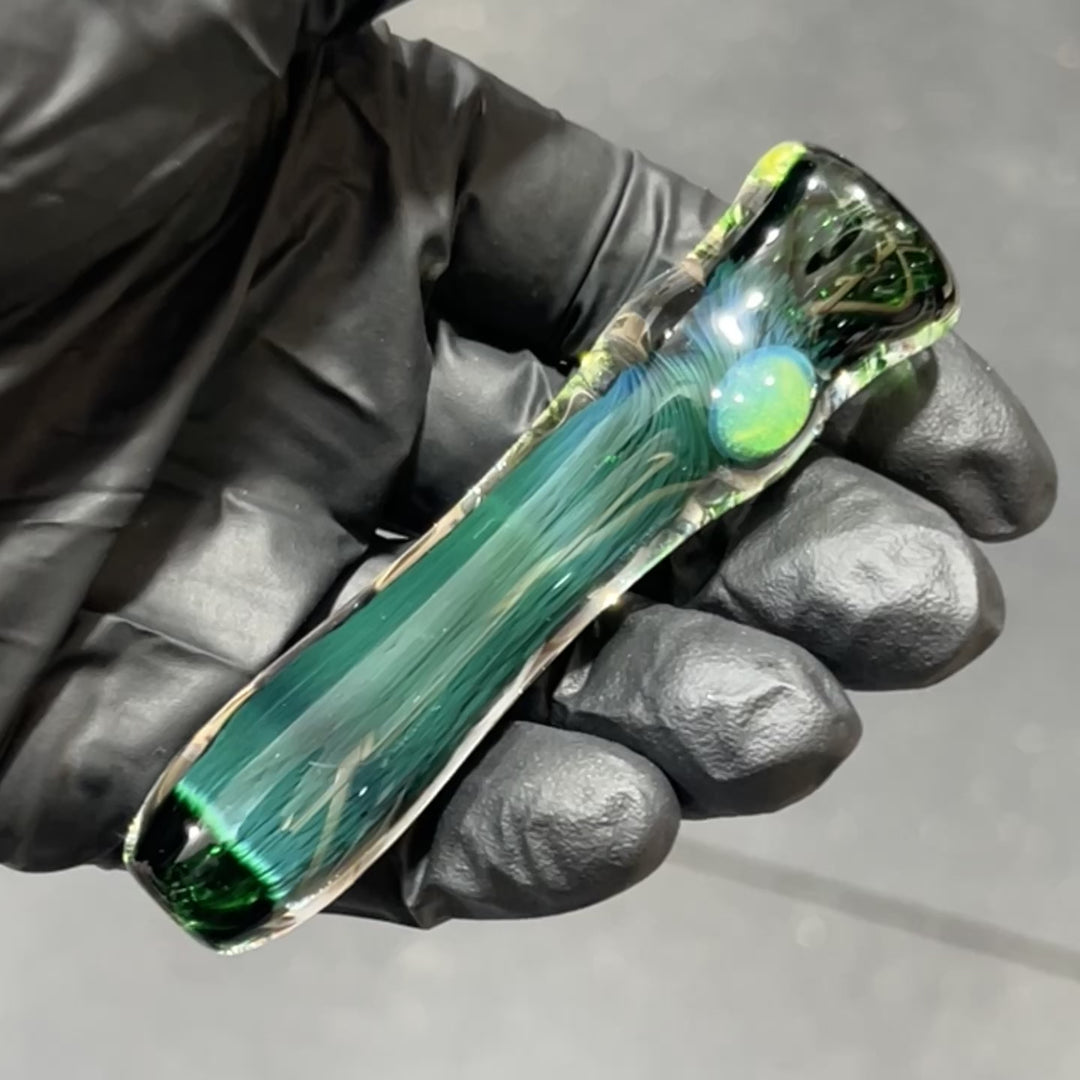 Thick Exp Green Chillum Glass Pipe Chuck Glass