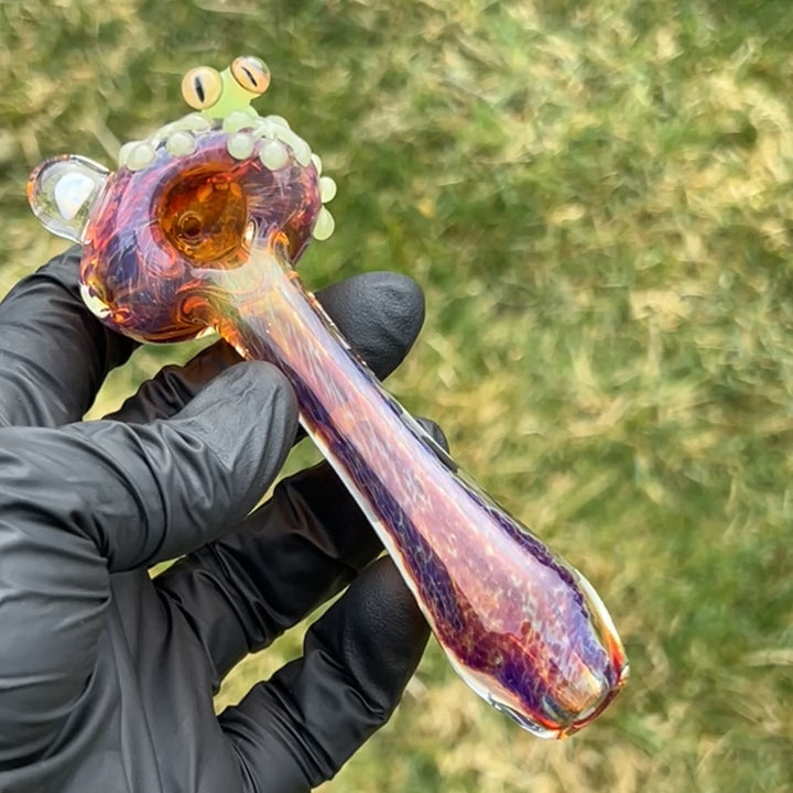 Purple Magic Opal Frog Spoon Glass Pipe Beezy Glass