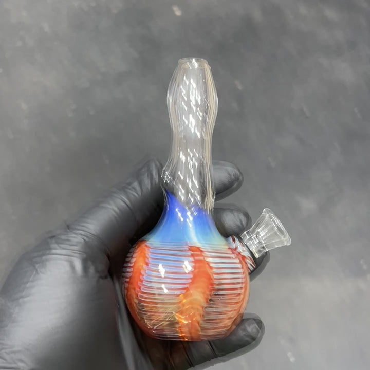 5" Fumed Color Rake Mini Bong Glass Pipe Mary Jane's Glass