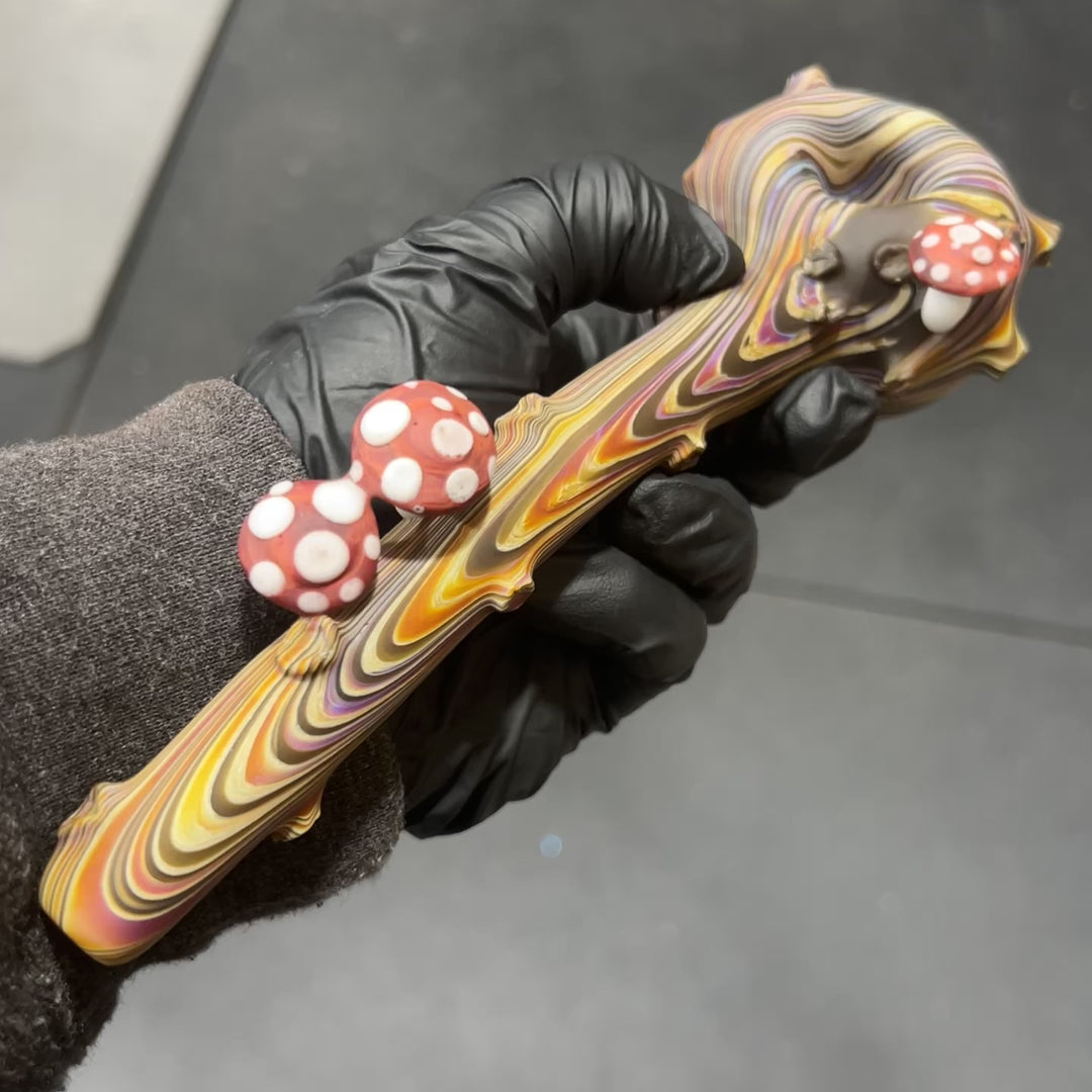 Woodgrain Mushroom Gandalf Pipe Glass Pipe Wazoo Glass