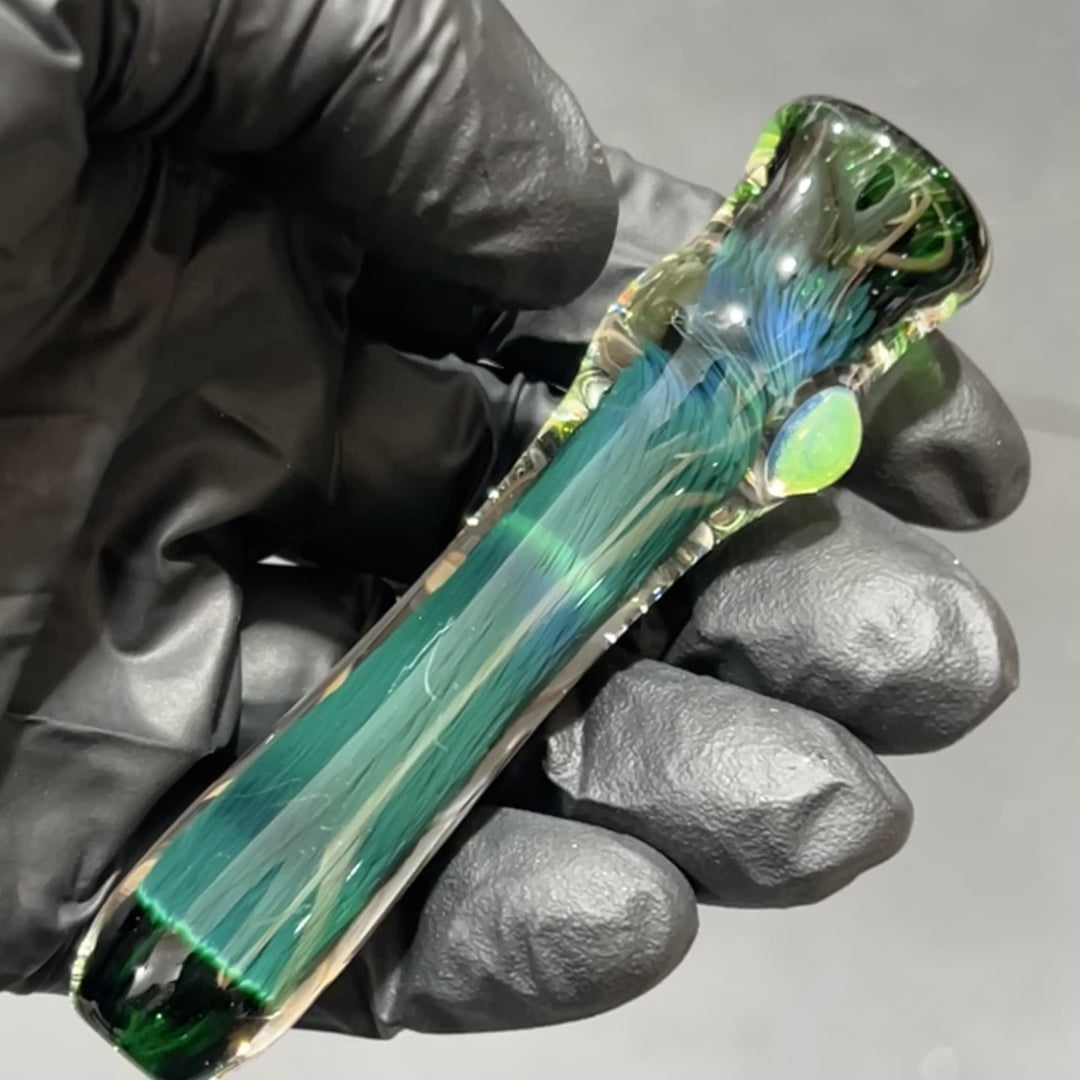 Thick Exp Green Chillum Glass Pipe Chuck Glass