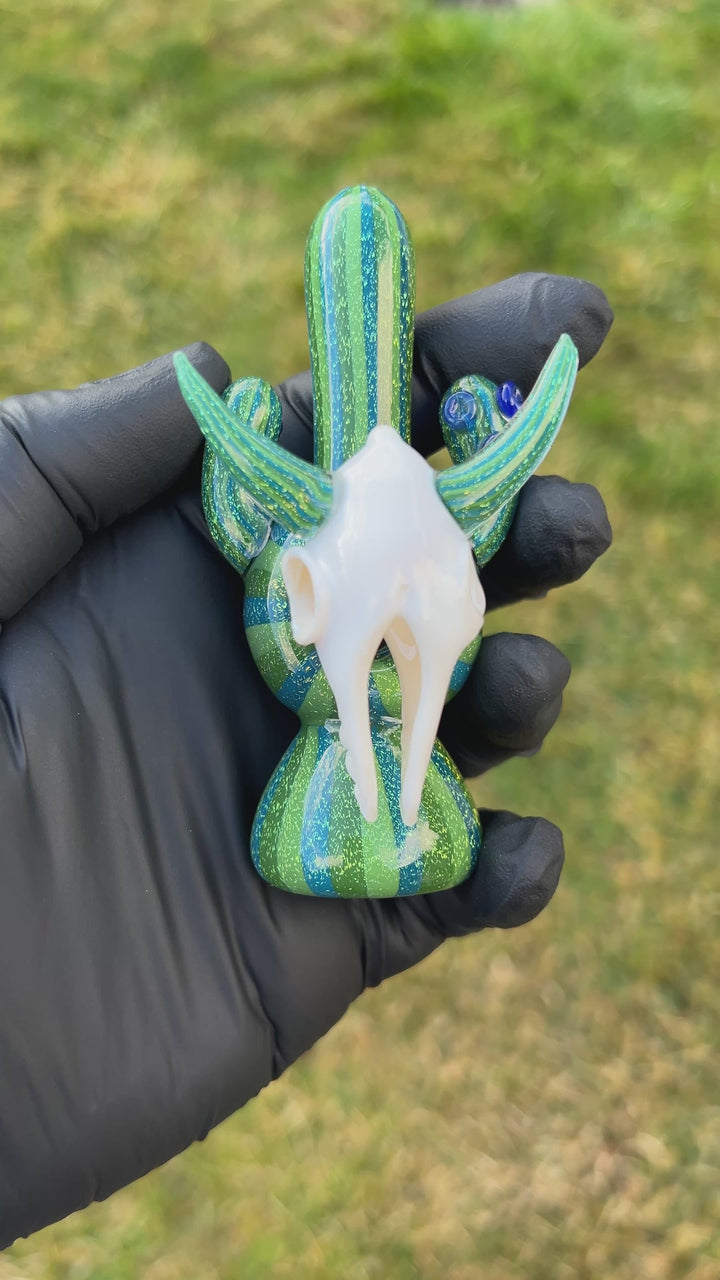 Cactus Longhorn Chillum Glass Pipe TG