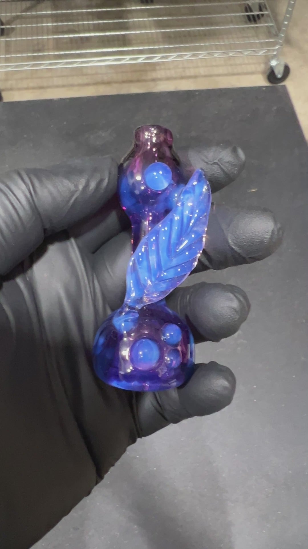 Purple Leaf Chillum Glass Pipe Beezy Glass