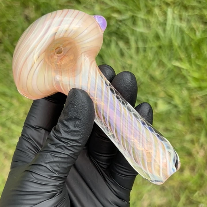 Thick Fume Pipe Pink Slyme Marble Glass Pipe Chuck Glass