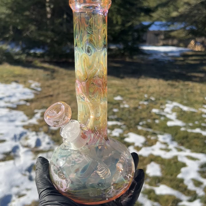 9.5" Fumed Swirl Bubble Bong Glass Pipe Mary Jane's Glass